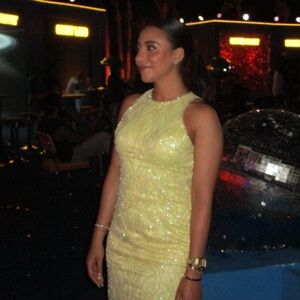 CUSTOM MADE butter yellow high neck gown. One of a kind dress.